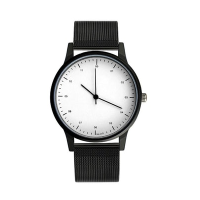 Steel Band Black And White Essentials Watch