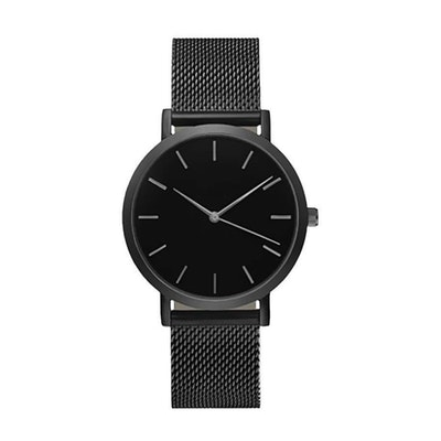 Minimal Black Stainless Steel Watch