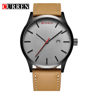 Black & Grey Classic Leather Strap Watch
