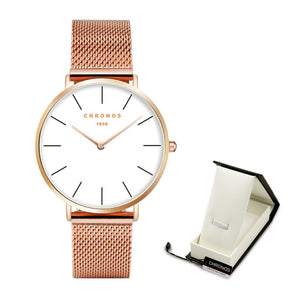 Copper Chronos Mesh Strap Watch
