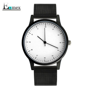 Steel Band Black And White Essentials Watch