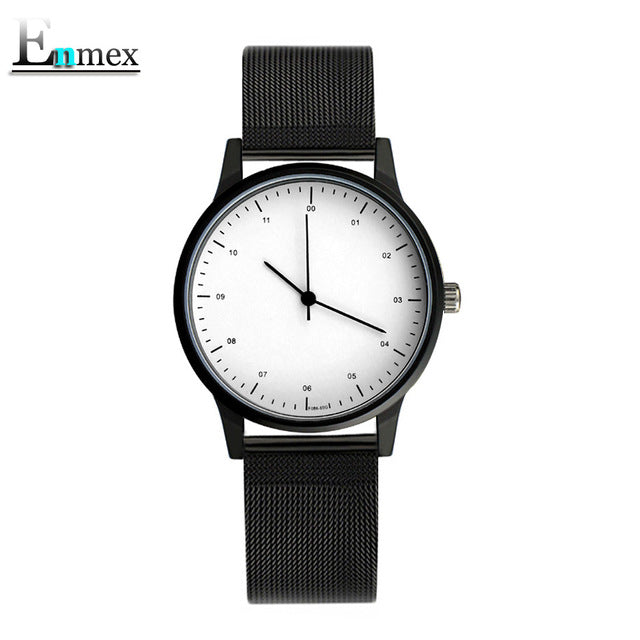 Steel Band Black And White Essentials Watch