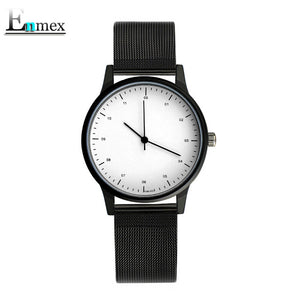 Steel Band Black And White Essentials Watch
