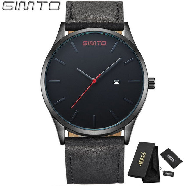Midnight and Leather Mens Watch